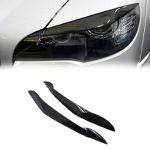 2Pcs Carbon Fiber Headlight Eye Lid Cover Eyebrow Trim for BMW X5 E70 2007-13