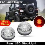 2Pcs 73mm Clear Lens Car Tail Rear Red LED Stop Light For Land Rover 90/110 1983-1990 Defender 1990-2016