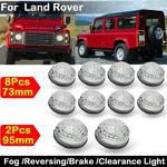 10pcs Clear Lens LED Fog Lamp Reversing Light Brake lights Clearance Light For Land Rover Defender 90/110 1990-2016